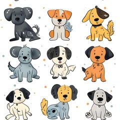 Obraz premium Seamless pattern with dogs