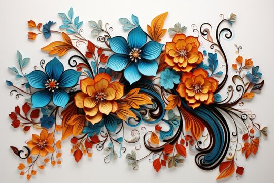 Floral Painting on White Wall