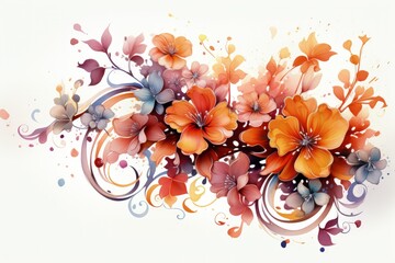 Obraz na płótnie Canvas Orange Flowers on White Background