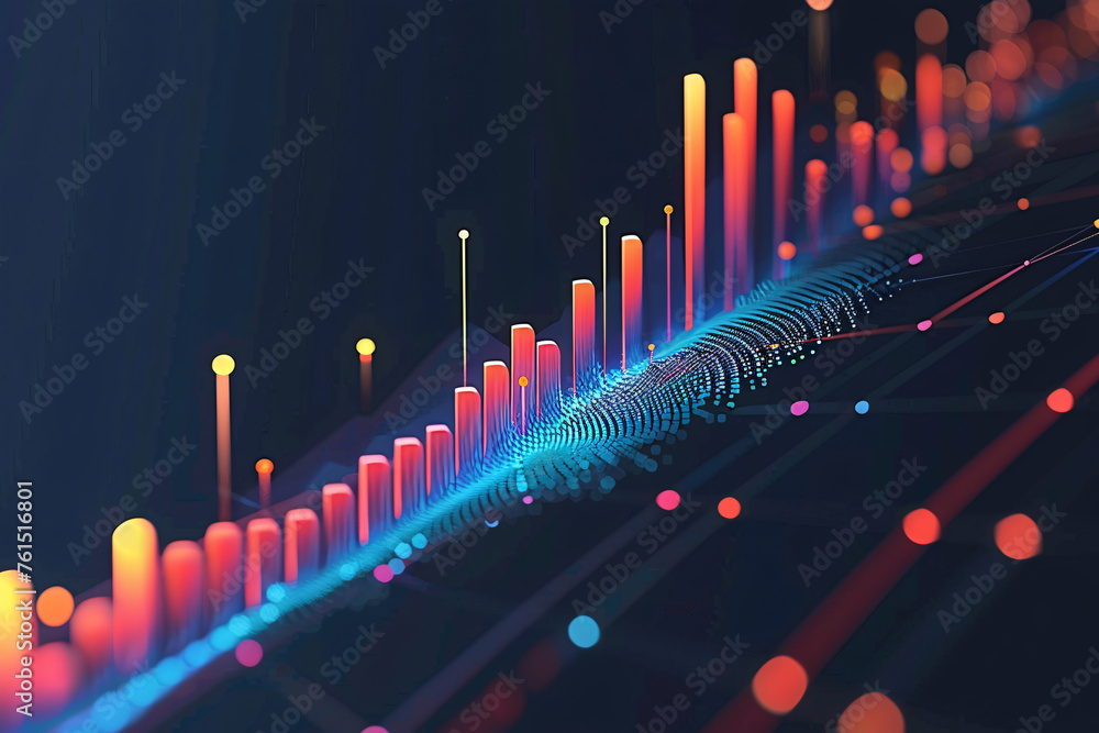 Poster abstract colorful lines and light trails on a dark background