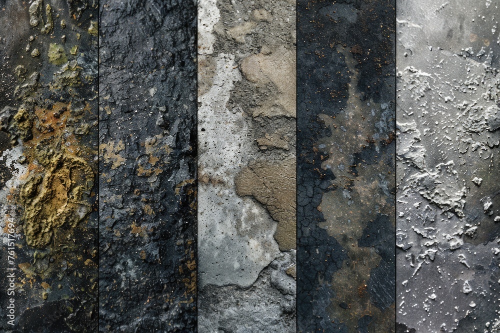 Poster various textures of paint for design projects