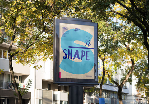 Mockup of customizable vertical sign in Paris