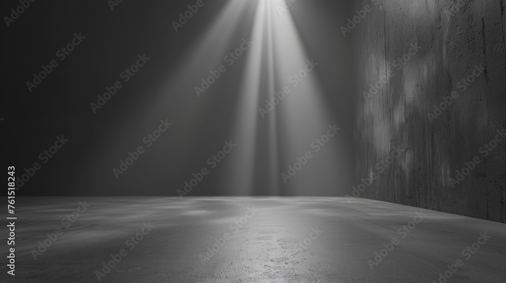 Poster interior of a room with light shining from the ceiling. ideal for home decor or architecture concept