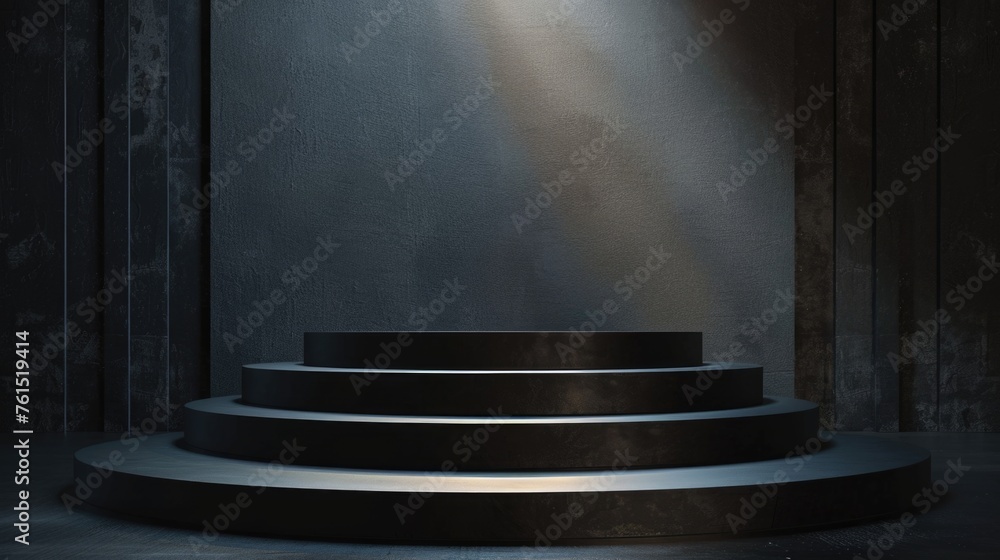 Poster A stage illuminated by light from above. Suitable for various event and performance concepts