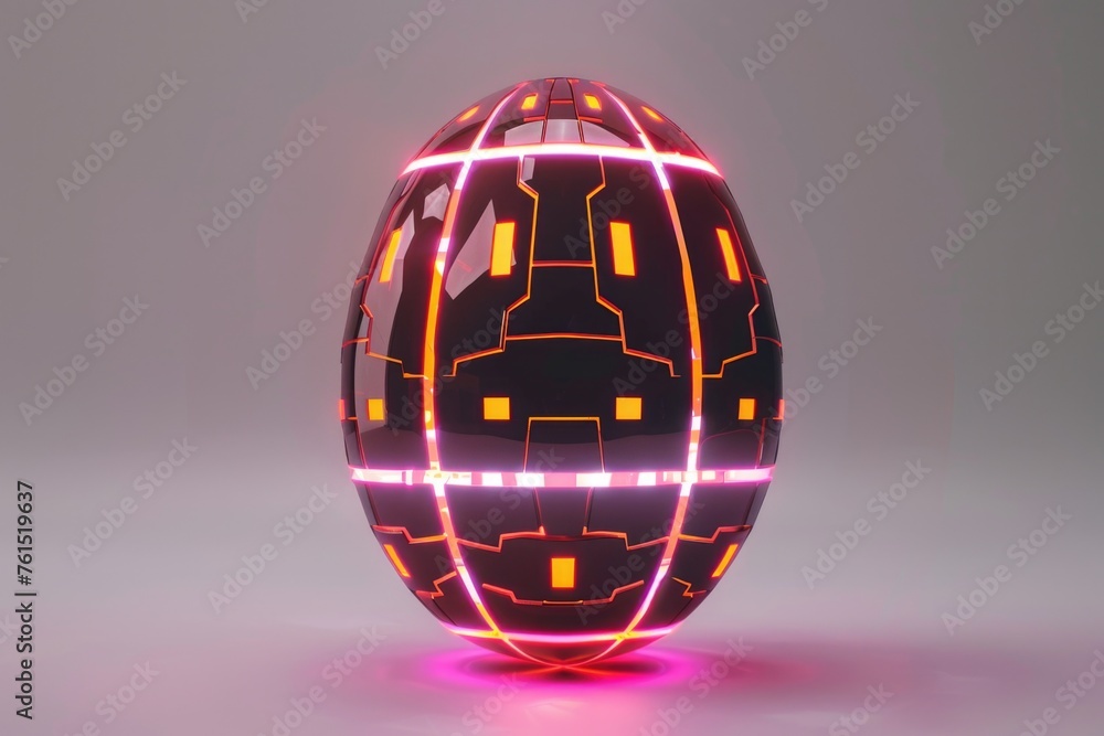 Aufkleber a glowing egg with a futuristic design, suitable for tech concepts