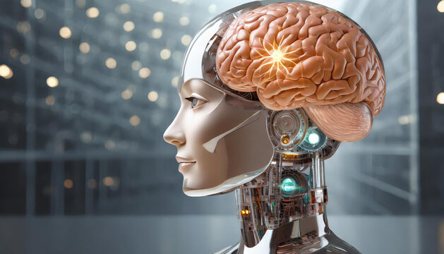 female robot with human brain