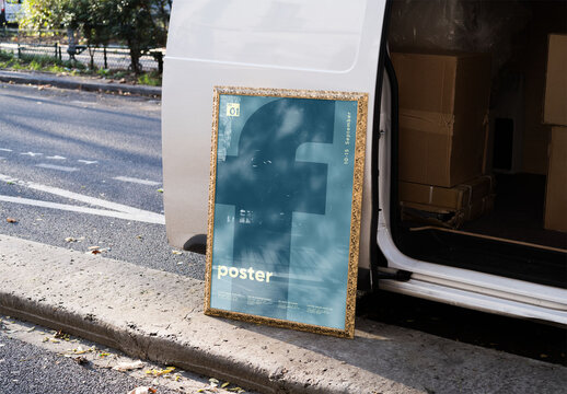 Mockup of customizable vertical artwork by van