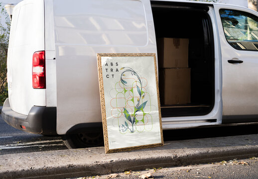 Mockup of customized vertical artwork by van