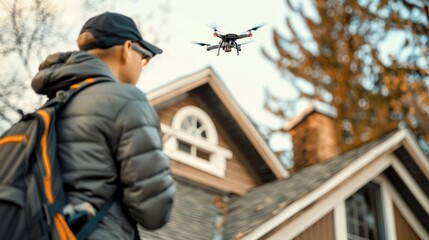 a drone to measure and inspect a roof for exact dimensions.