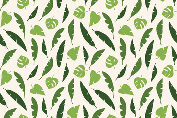 seamless summer pattern with palm leaves; nature background; touch of nature's beauty to any surface or textile; refreshing and vibrant aesthetic - vector illustration