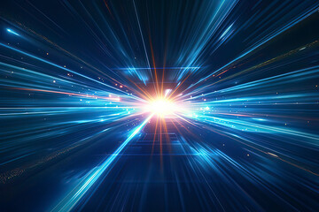 Light background crossing time and space. AI technology generated image