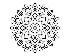 easy mandala design for coloring book, Oriental mandala design, Book Page