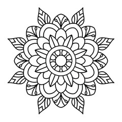 easy mandala design for coloring book, Oriental mandala design, Book Page