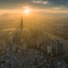 
When the sun rises above the tallest building in Vietnam, photo taken in May 2023