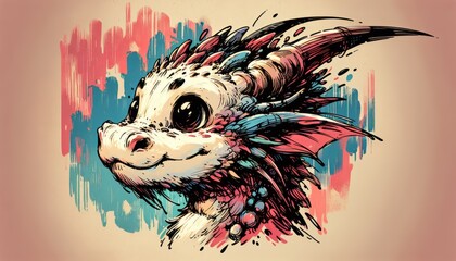 Dragon in doodle style