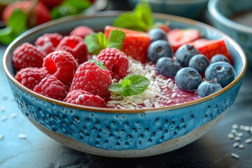 Berry Bliss: A Vibrant Bowl of Chia Pudding with Fresh Fruits