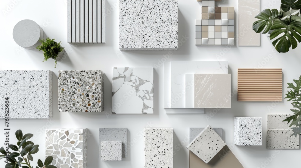 Aufkleber A collection of different shapes and sizes of concrete blocks. Ideal for construction projects