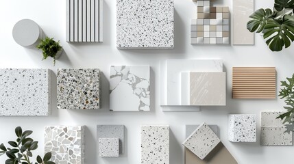 A collection of different shapes and sizes of concrete blocks. Ideal for construction projects