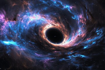 View of a super massive black hole in space.