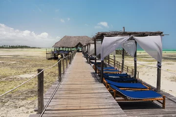 Fototapeten View of the pier, Indian Ocean, around Jambiani, Zanzibar, Tanzania, equator  © janmiko