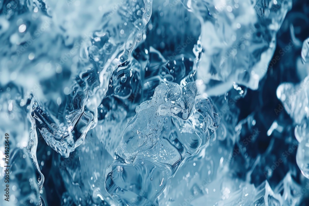 Poster a close up image of a bunch of ice cubes. perfect for food and beverage concepts