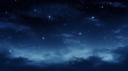 Fototapeta premium Stars fall in the dark blue night sky