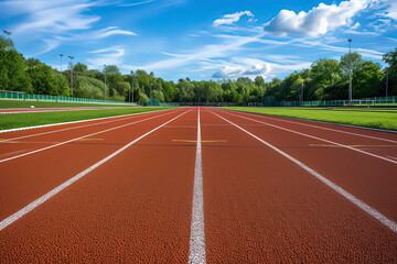 Track and field track. AI technology generated image
