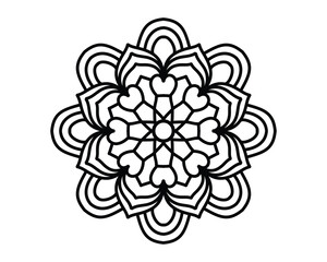 easy and simple mandala design for coloring book, henna design , attractive mandala art