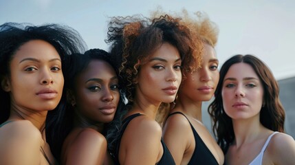 Fototapeta premium A group of women standing next to each other. Ideal for diversity and unity concepts