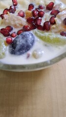 Fruit salad with cream 