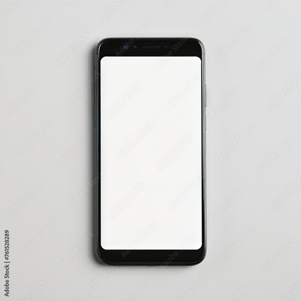 Poster mobile phone with blank display screen smartphone mockup template design
