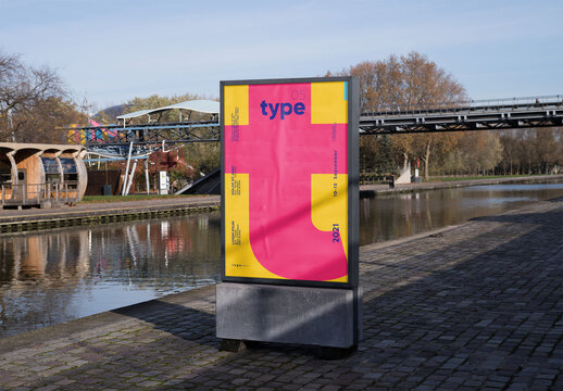 Mockup of customizable vertical advertisement