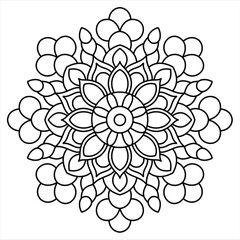 easy and simple mandala design for coloring book, henna design , attractive mandala art