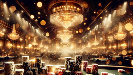 Luxury Casino Nights - Exclusive Poker Room Digital Art for High Stakes Gambler
