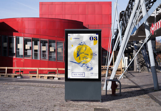 Mockup of customized vertical poster