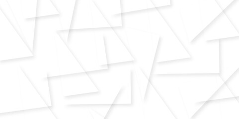  Abstract background with liens and triangles shape on white background. White and grey geometric overlapping rectangle pattern Geometric background soft shadows as patten ..White polygon textured .