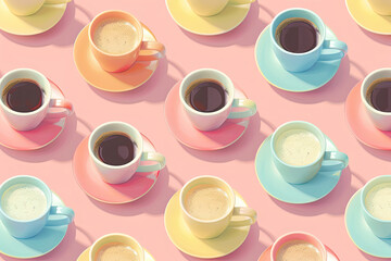 A morning cup of coffee pastel design