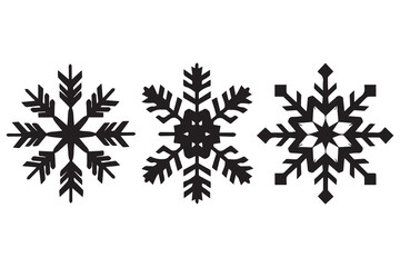 snowflake silhouettes white background