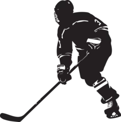 Fotobehang hockey player silhouette © Sasha