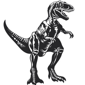 Tyrannosaurus rex dinosaur isolated on white background vector illustration