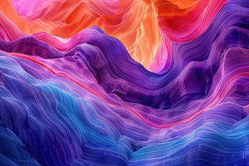 Surreal colorful landscape inspired by Grand Canyon. rock formations. Abstract colorful background image. Created with Generative AI technology - obrazy, fototapety, plakaty