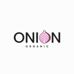 Onion Logo With Onion Letter On White Background