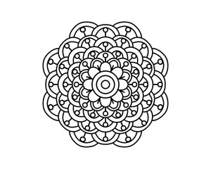 simple mandala art for henna and coloring book