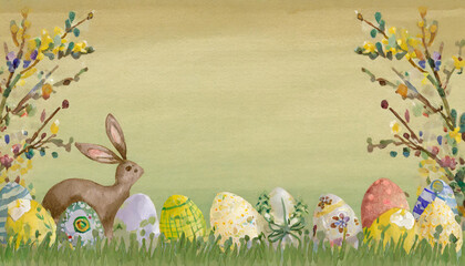 Illustrative Easter Background with Copy Space - 761534279