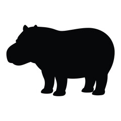 silhouette of a hippopotamus