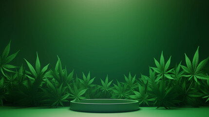 Cannabis 3d Advertisement Banner  Generative AI.