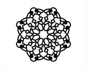 simple mandala art , coloring book page, decorative mandala design