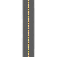 The lane road with lane markings, Bending roads vector set.