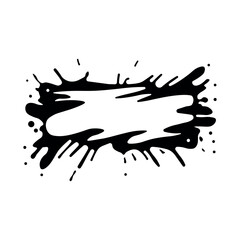 black vector splash frame on white background
