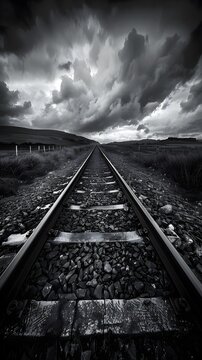 railroad tracks in the distance